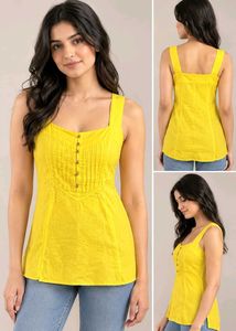 💛 Vibrant Yellow Sleeveless Top 💛