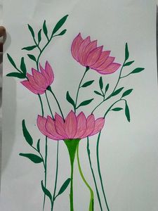 handmade pink floral paper art
