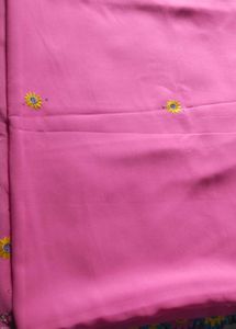 Beautiful Pink Embroidered Silk Saree