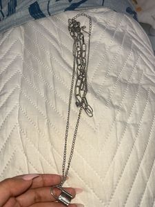 Layered Lock Pendant Necklace