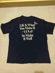 Navy Blue T-Shirt with Butterfly Graphic