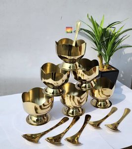 Golden BOWL SET With Spoons