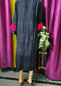 Black Floral Embroidered Kurti Designer piece
