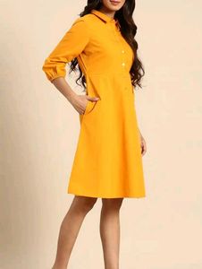 Chic Yellow Shirt Dress