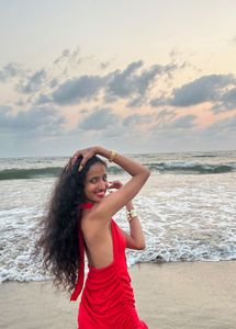 Red Halterneck Ruched Mini Dress