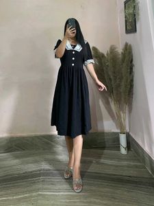 Chic Black Sailor Collar Dress