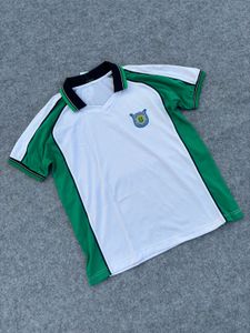 Men's White &amp; Green Collared T-Shirt