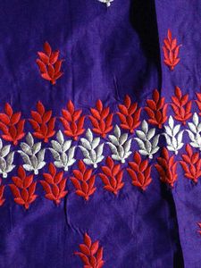 Unstitched Suit Purple and Red Colour Combine dres