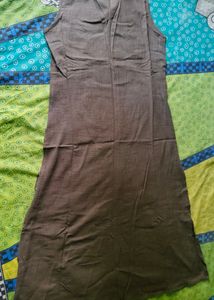 Maroon Ethenic Front Open Dress With Inner