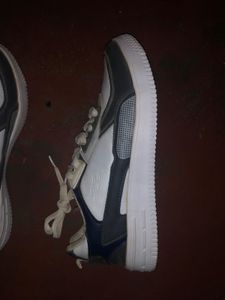 Stylish White &amp; Navy Sneakers