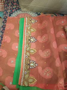 Two Tonw Heavy Work Saree