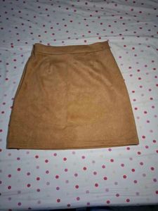 Tan Suede Mini Skirt