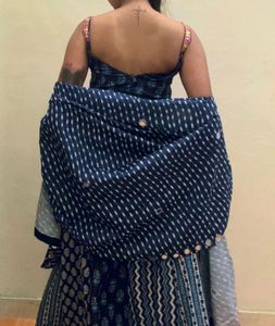 Elegant Blue Printed Kurta Set