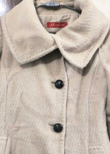 Elegant Beige Faux Fur Blend Coat