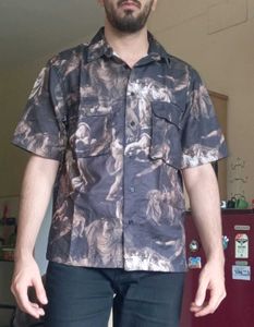 Art Print Button-Down Shirt 40 -42