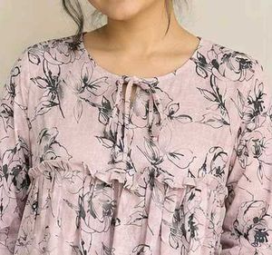 Pink Floral Print Kurta