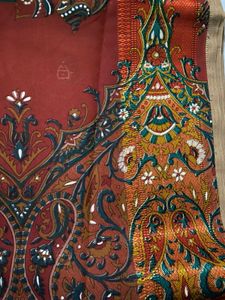 Elegant Red Saree with Elephant Print
