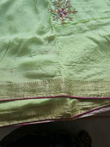 Lime Green Ethnic saree