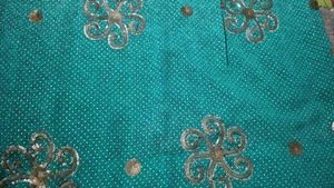 Teal Sequined Saree