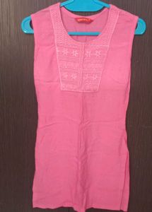 pink Embroidered Short Kurti Chic &amp; versatile