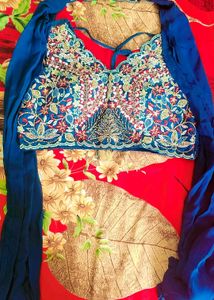 Royal Blue Embroidered Lehenga Choli