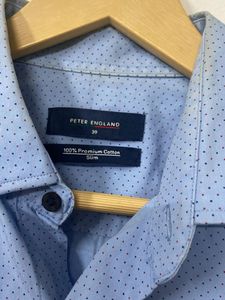 Men's Blue Patterned Dress Shirt
