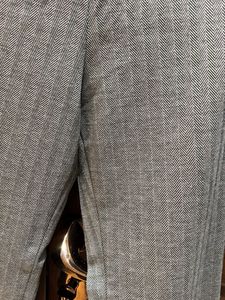 Stylish Grey Herringbone Pattern Pants