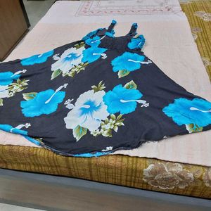 Floral Print Crochet Dress