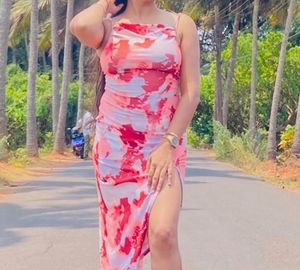 Abstract Print Slip Dress