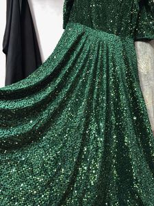 bottle green micro velvet gown