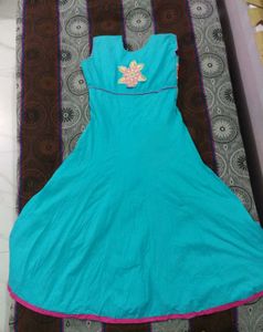 Turquoise Embroidered Anarkali