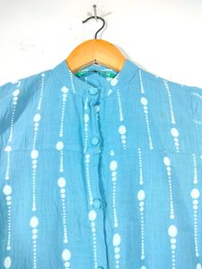 Light Blue With Dot Prints Kurtas (Women's)