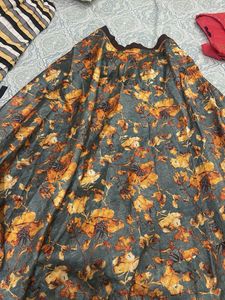 Yellow Embroidered kurta with skirt