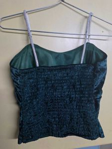 Velvet Sparkle Strap Crop Top