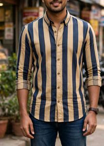 Men's Striped Casual Shirt m l XL available