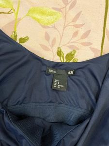 Navy Blue Long Sleeve Top
