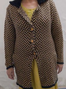 Vintage Herringbone Knit Cardigan