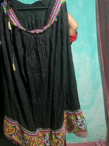 Embroidered Black Ethnic Skirt