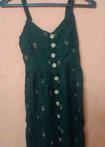 Dark Green Button-Up Sundress