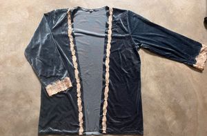 velvet or crushed velour pyjama/loungewear set wit