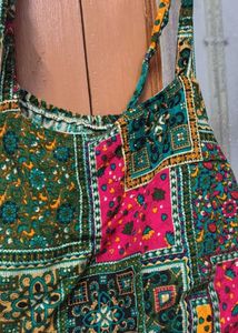 Boho Patchwork Peplum Top