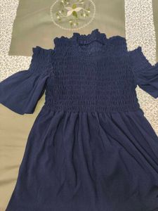 Navy Blue cold shoulder top