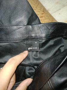 Black Faux Leather Flared Pants