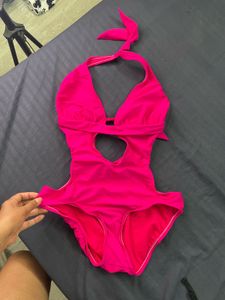 Pink Cut-Out One-Piece Swimsuit