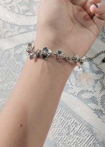 Silver Tone Heart Anklet