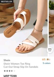 NEW Shein White Toe Ring FLATS