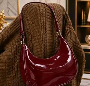 Chic Patent Leather Hobo Bag