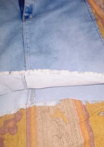 Light Wash Denim Mini Skirt