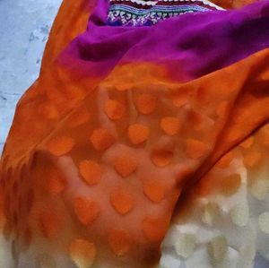 Vibrant Ombre Patterned Saree