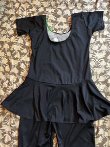 Girls Black &amp; Green Swimsuit